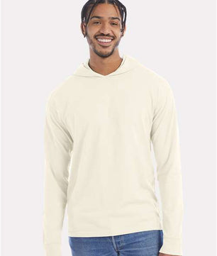 Garment-Dyed Jersey Hooded Long Sleeve T-Shirt