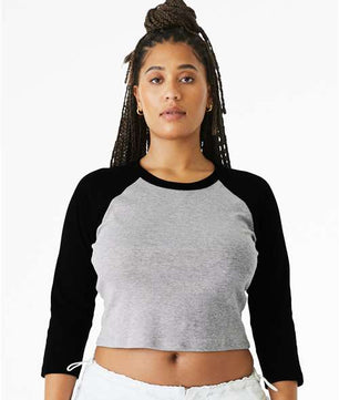 Women's Micro Rib 3/4 Raglan Sleeve Baby Tee