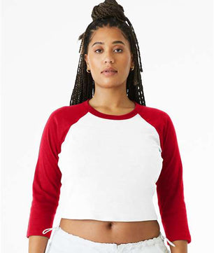 Women's Micro Rib 3/4 Raglan Sleeve Baby Tee
