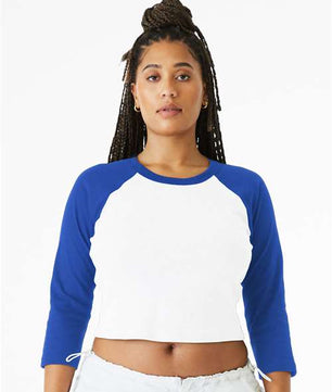 Women's Micro Rib 3/4 Raglan Sleeve Baby Tee