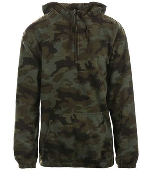 Polar Fleece Quarter-Zip Hooded Pullover