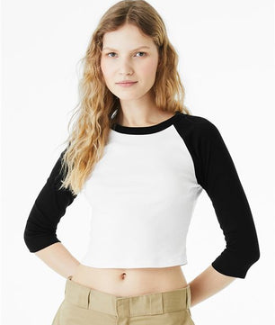 Women's Micro Rib 3/4 Raglan Sleeve Baby Tee