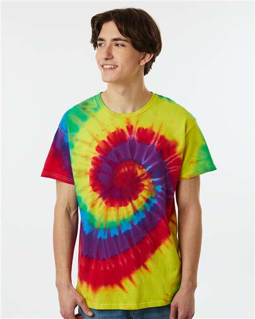 Multi-Color Spiral Tie-Dyed T-Shirt