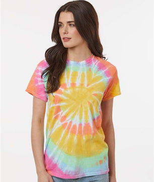 Multi-Color Spiral Tie-Dyed T-Shirt