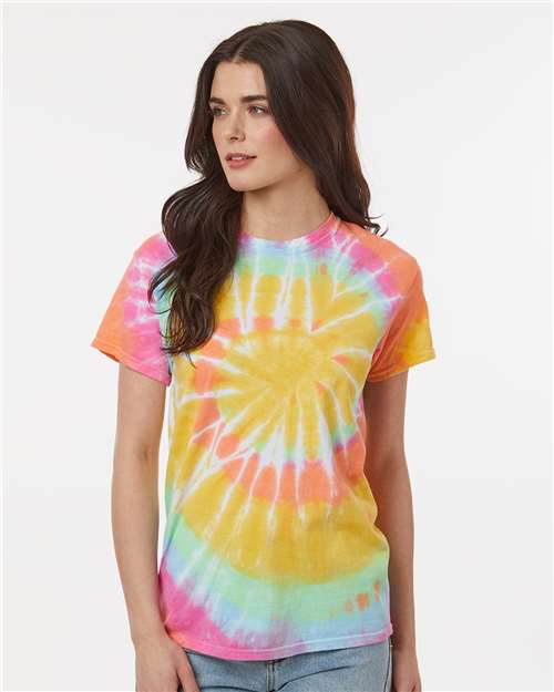 Multi-Color Spiral Tie-Dyed T-Shirt