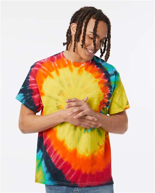 Multi-Color Spiral Tie-Dyed T-Shirt