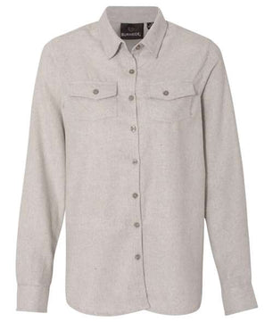 Women's Long Sleeve Solid Flannel Shirt