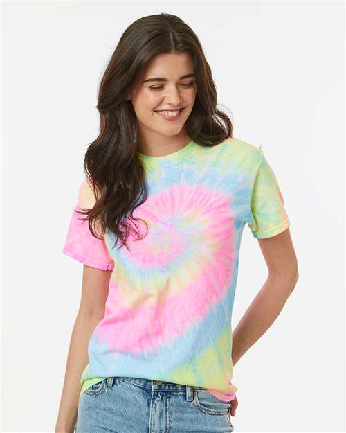 Multi-Color Spiral Tie-Dyed T-Shirt