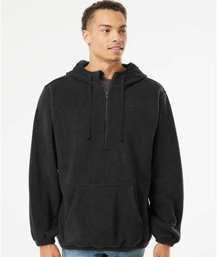 Polar Fleece Quarter-Zip Hooded Pullover