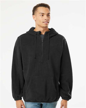 Polar Fleece Quarter-Zip Hooded Pullover