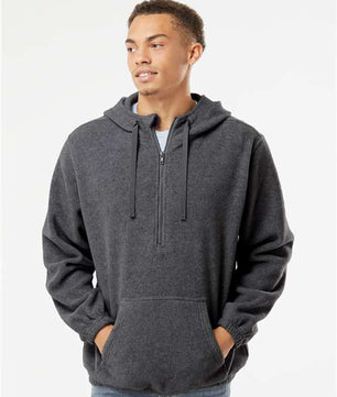 Polar Fleece Quarter-Zip Hooded Pullover