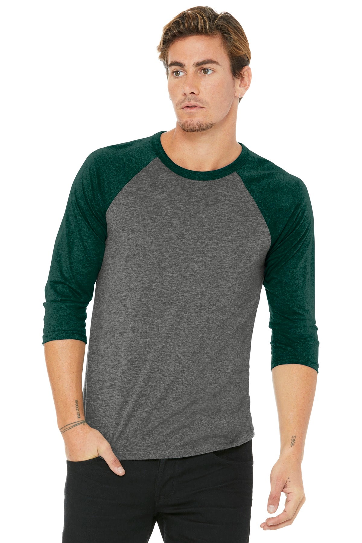 BELLA+CANVAS  ®  Unisex 3/4-Sleeve Baseball Tee. BC3200