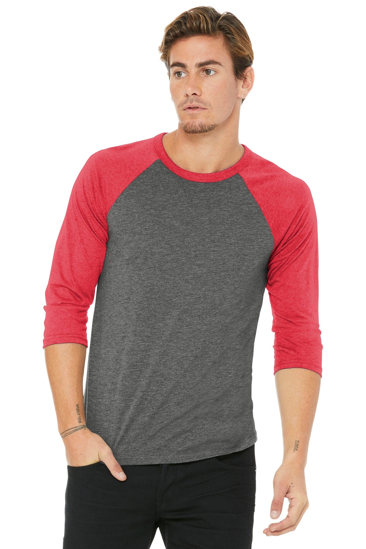 BELLA+CANVAS  ®  Unisex 3/4-Sleeve Baseball Tee. BC3200