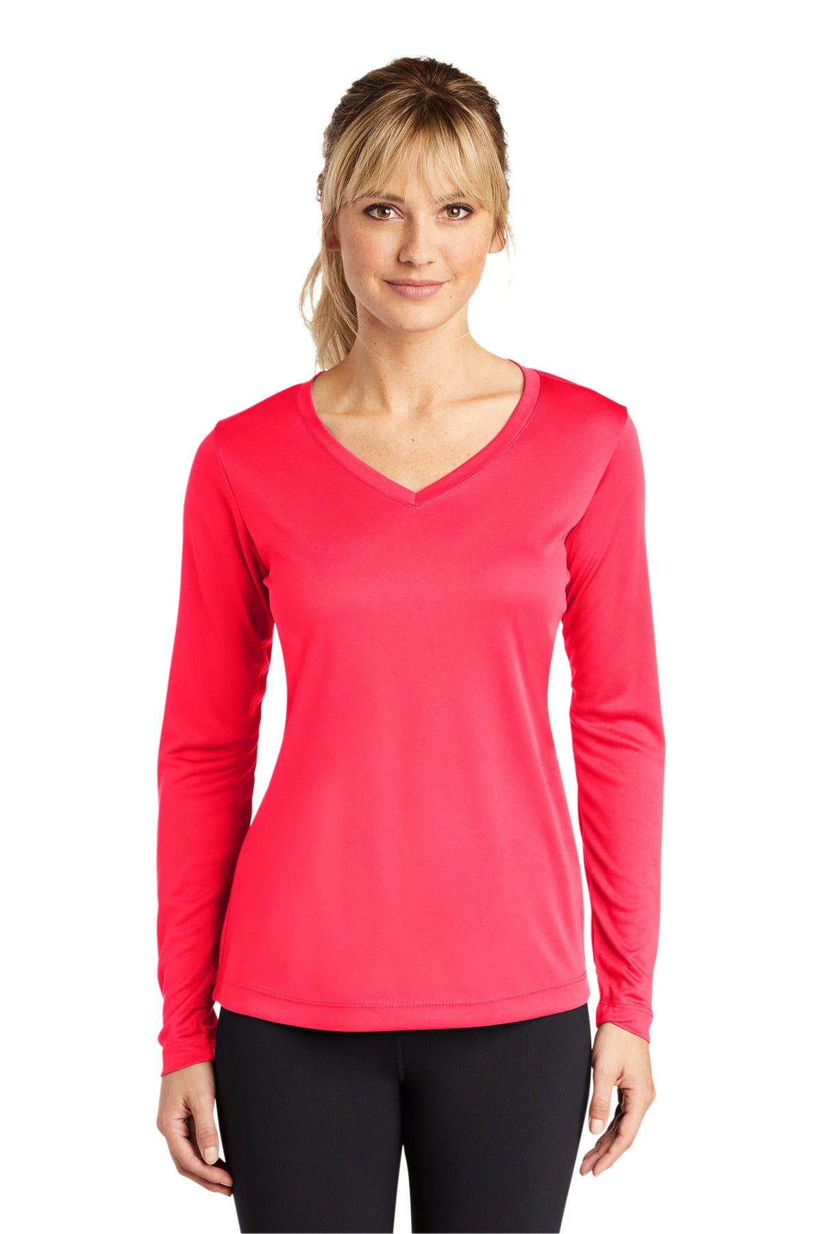 Sport-Tek ®  Women's Long Sleeve PosiCharge ®  Competitor™ V-Neck Tee. LST353LS