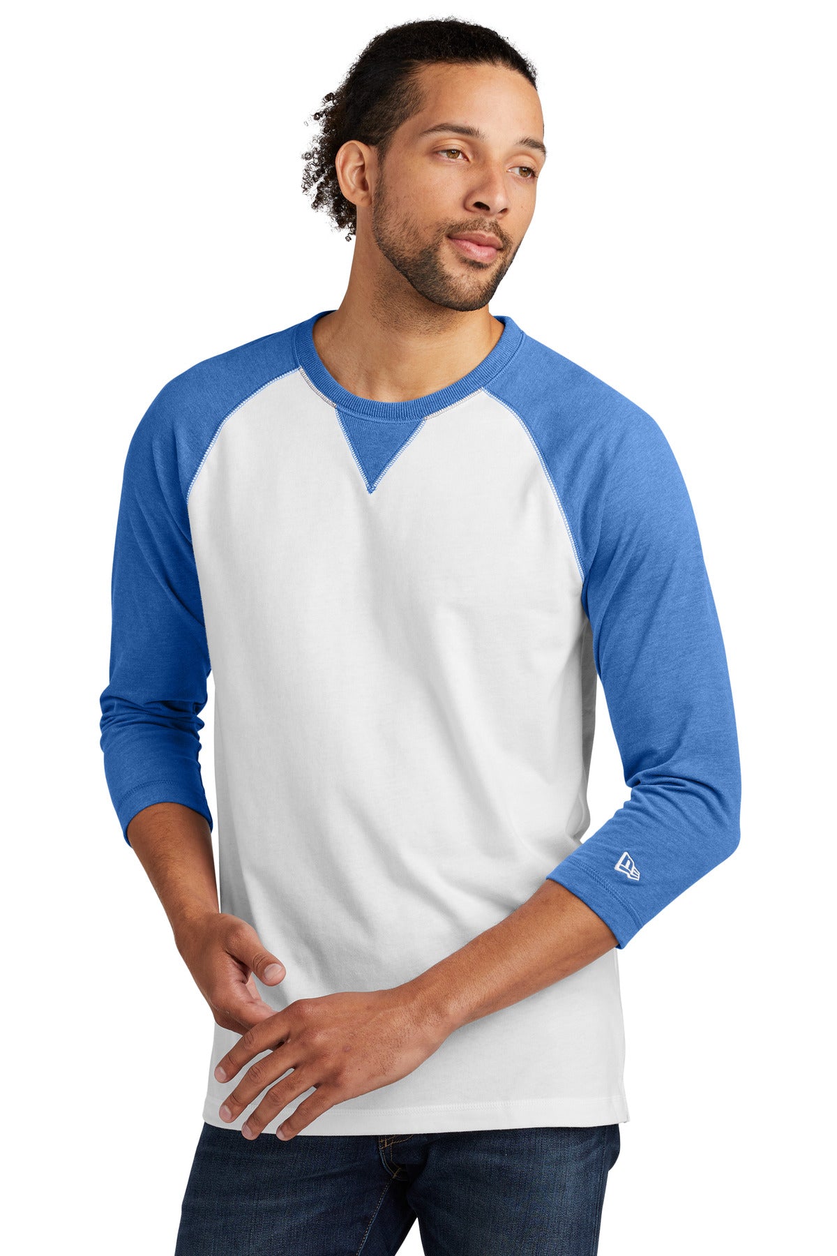 New Era  ®  Sueded Cotton Blend 3/4-Sleeve Baseball Raglan Tee. NEA121